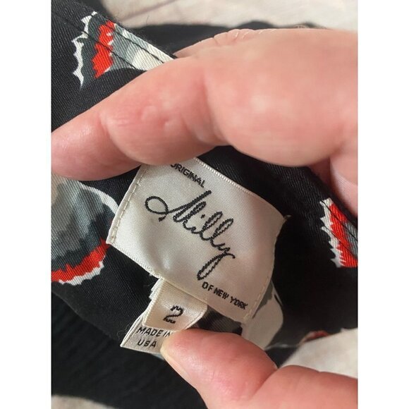 Milly Of New York Women's Black Textured Wool Chain Link Mini Skirt - 2 - Picture 10 of 12